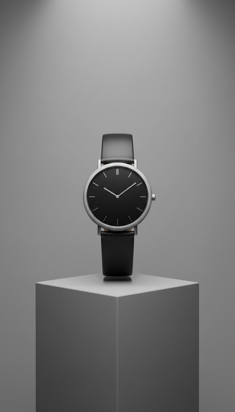 Matte Black Mesh Bracelet Watch